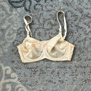 Vintage Bali Lace Underwire Bra Cream 36C